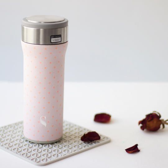 Swanz 磁器製 KOKORO フラスク 450ml ピンクレース 水筒 ボトル