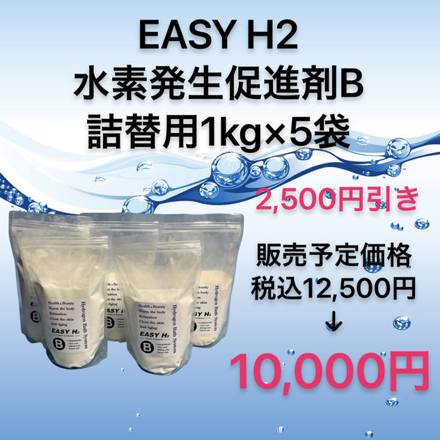 【数量限定2,500円引き】水素発生促進剤B詰替用1kg×5袋	