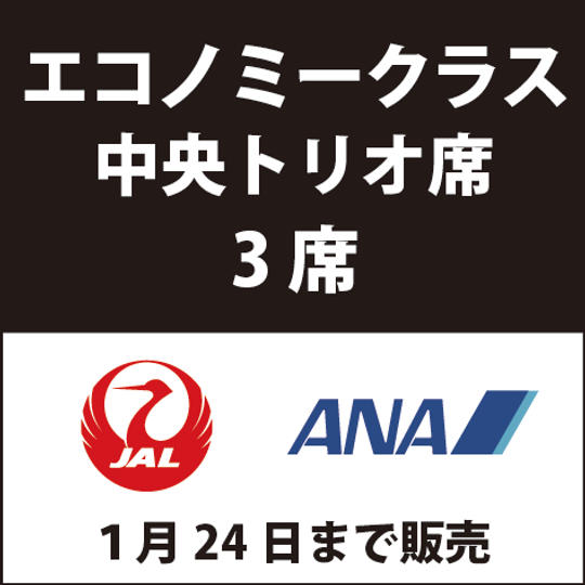参加して応援：【中央席】エコノミートリオ席【3席分価格】【1/24まで】