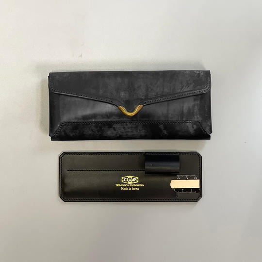 [早割15%off]UKブライドルレザーペンケース[Cr-922] BLACK