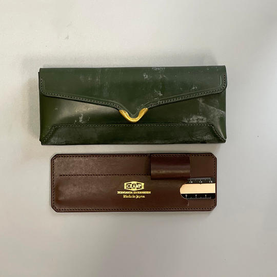 [CF割10%off]UKブライドルレザーペンケース[Cr-922] GREEN