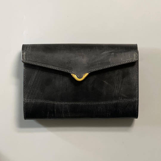 【早割】UKブライドルレザー バイブルサイズシステム手帳 BLACK