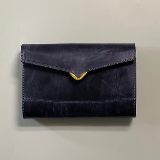 【CF割】UKブライドルレザー バイブルサイズシステム手帳 NAVY