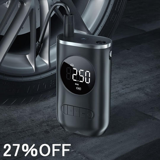【先着300名様】『27％オフ』充電式デジタルカーエアポンプ×1