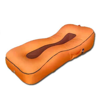 空気を入れるだけ 約５秒で完成！さらふわ「エアーベッド」オレンジ