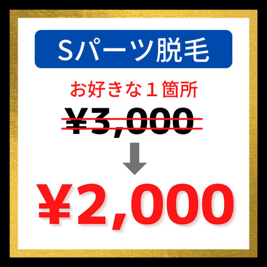 【34％OFF】Sパーツ脱毛