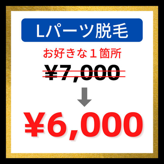 【15％OFF】Lパーツ脱毛