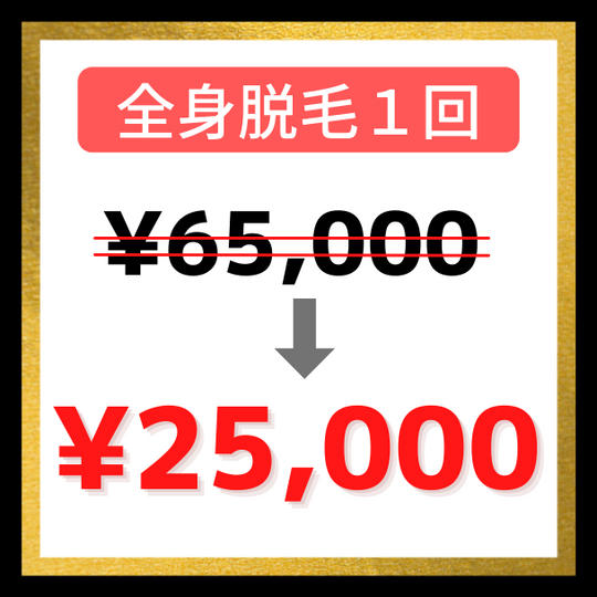 【62％OFF】全身脱毛