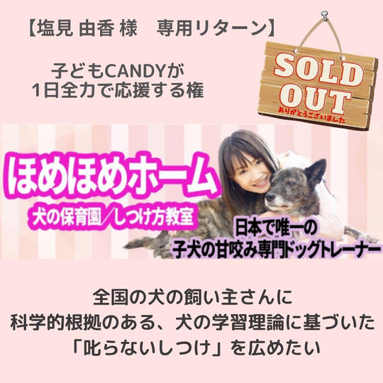 【塩見由香様 専用リターン】子どもCandyが1日全力で応援します!