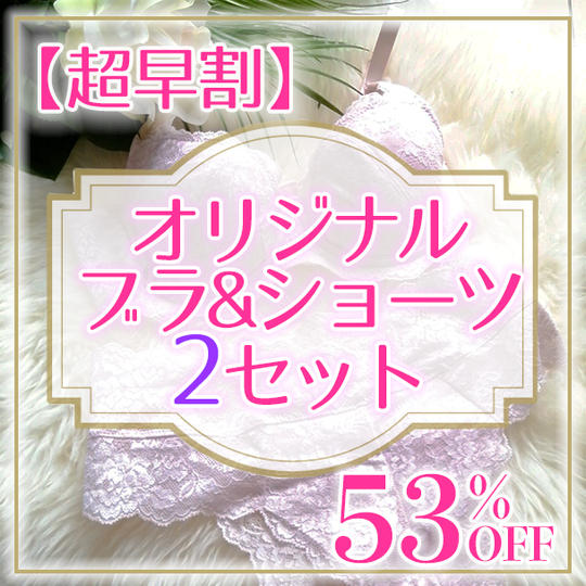 【超早割】（限定１０）オリジナル　ブラ&ショーツ２セット（５３％OFF） 定価３９６００円→限定価格１９０００円