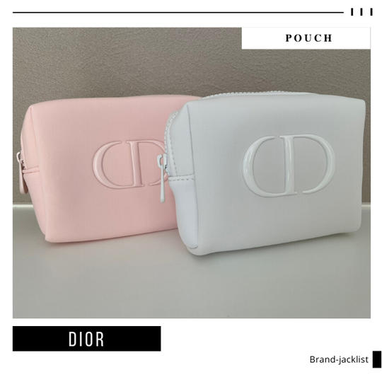 【新品】Diorノベルティ202 コスメポーチ Dior BEAUTE ブラッシュポーチCD ピンク/ホワイト