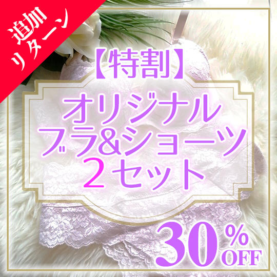 【特割】(限定１０)オリジナル　ブラ&ショーツ２セット（３０％OFF） 定価３９６００円→限定価格２７７２０円
