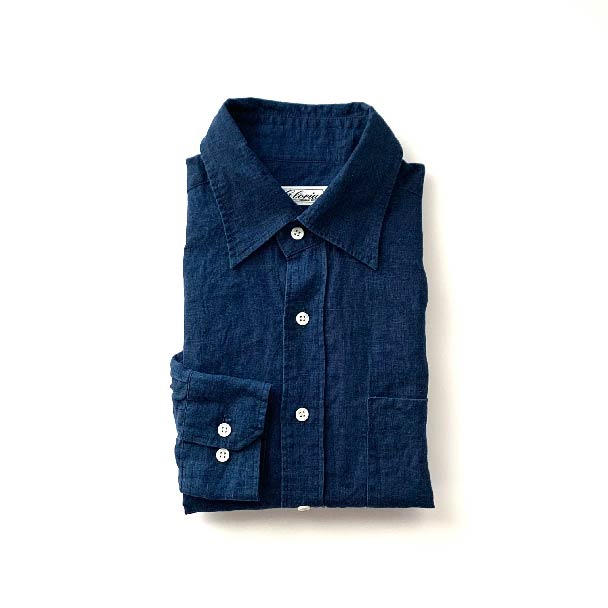 【美品】希少BLACK & BLUE藍染シャツ 藍染シャツ - (南房総のシャツ工場と、草木染め職人の共創企画