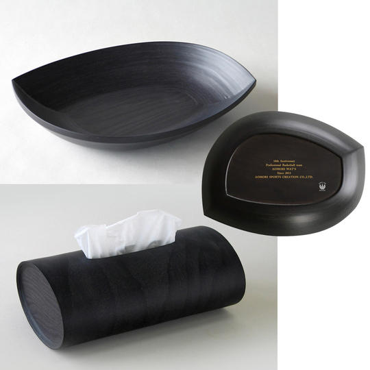 【青森県を元気に!】パートナー商品:うねりブラック+ティッシュボックスブラック