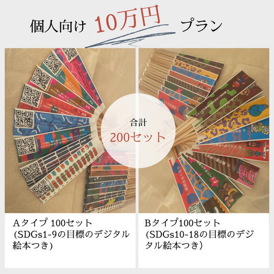 【個人向け】ハシワタシセット: 200セット（A/Bタイプ100セットずつ）