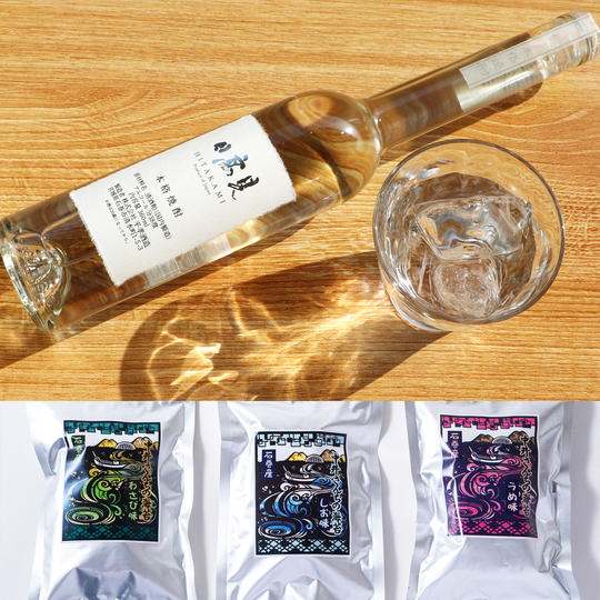 応援コース｜日高見 粕取り焼酎（38度/360ml/1本）&中井さんちの海苔3点セット