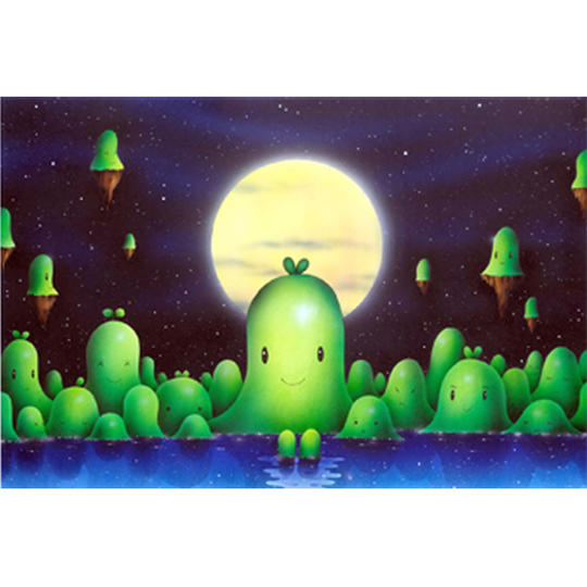 タイトル　原画「Fantasy Mountain」（島民１キャラ オーダー作成付）