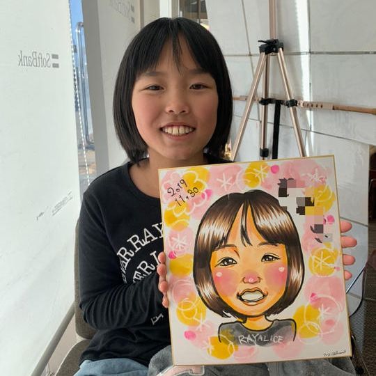 色紙サイズの似顔絵1名分