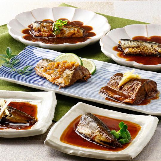 骨まで柔らかい煮魚セット5種30食 + 新商品トマトバジル煮2尾