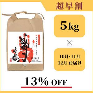 【１３％OFF】南魚沼産の特別栽培米コシヒカリ「夢」：５kg × ３回お届け