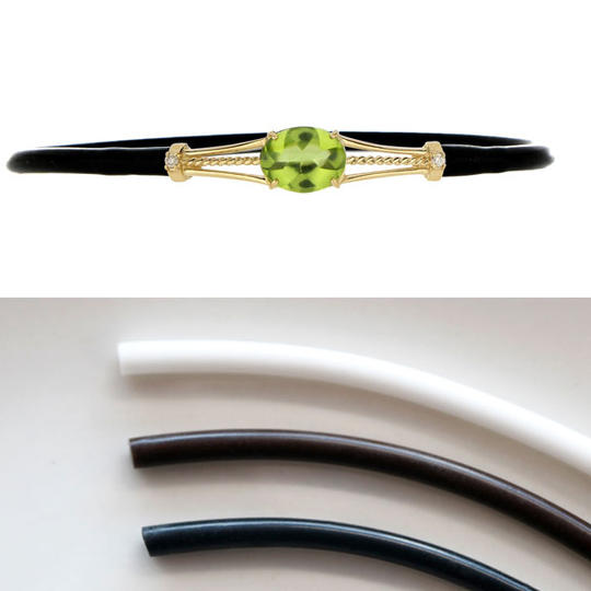 K18YG×ペリドット シリコンブレス 1本(付け替え用シリコン2本付)