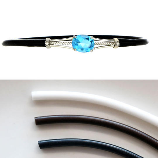 【超早割 20%OFF!】Pt950×ブルートパーズ シリコンブレス 1本(付け替え用シリコン2本付)