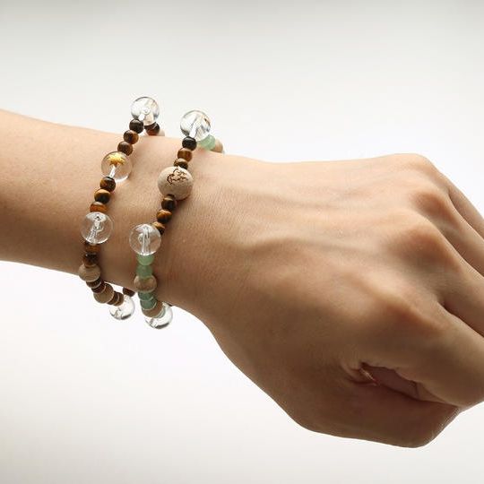 【早割り10%OFF】ブナ珠使用 スクエアブレスレット(虎目石or虎目石×アベンチュリン)