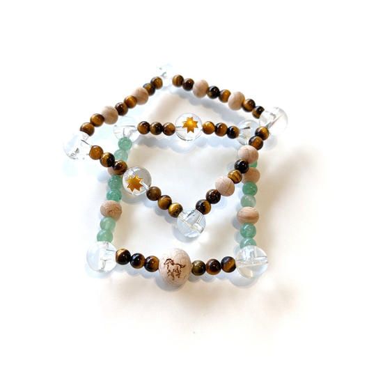【特別セット割15%OFF】ブナ珠使用 スクエアブレスレット2個セット