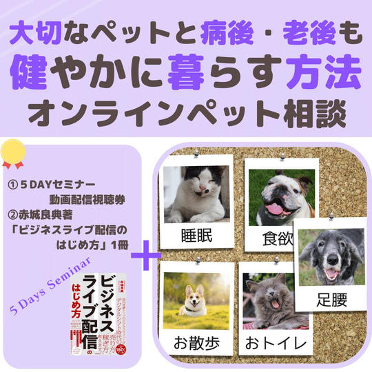 大切なペットと 病後・老後も健やかに暮らす方法（オンラインペット相談）