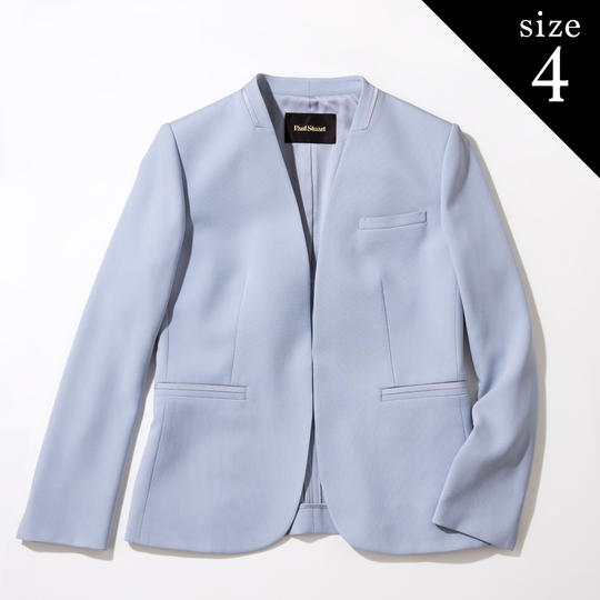 コラボスーツ［PW（ピーダブリュ）］ジャケット/ブルーグレー　サイズ：4　特典：オリジナルシルクポケットチーフ2枚