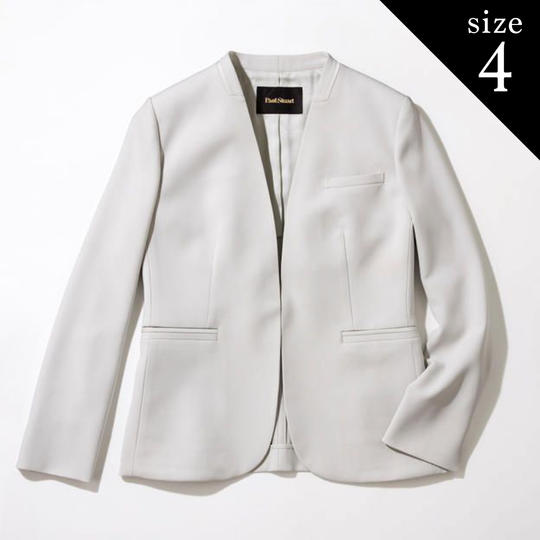 コラボスーツ［PW（ピーダブリュ）］ジャケット/オフベージュ　サイズ：4　特典：オリジナルシルクポケットチーフ2枚