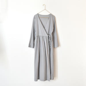 カシュクールワンピース［MANI］灰色