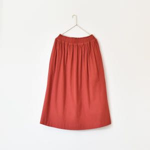 ギャザースカート［NAMI］えんじ色