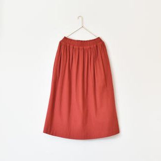 ギャザースカート［NAMI］えんじ色