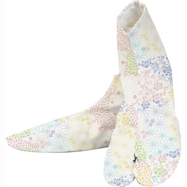 コラボ足袋【花柄】 - (伝統工芸品「行田足袋」を、着物のシーンだけで