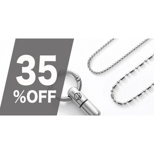 【ペア割35%OFF】カットマンネックレス(ボールチェーン+ノルメタル)2個×チタンカラビナ2個