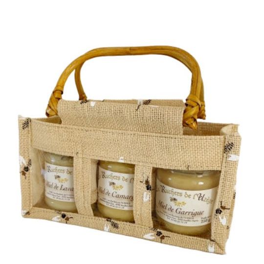 【南フランスからの蜂蜜】バック付きラベンダー/カマルグ/ガリーク3点セット