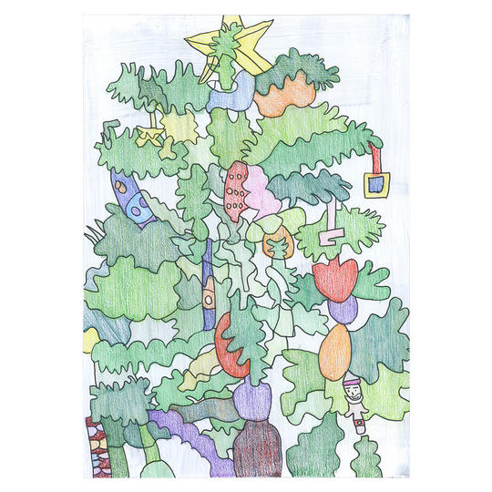 工房まるのクリスマスアート原画作品（松永大樹さん）