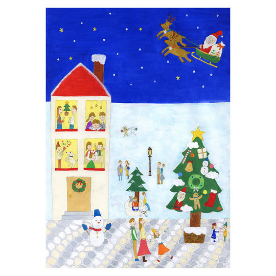 工房まるのクリスマスアート原画作品（山下さおりさん）