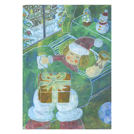 工房まるのクリスマスアート原画作品（石井悠輝雄さん）