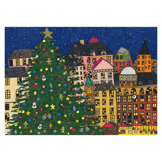 工房まるのクリスマスアート原画作品（佐伯綾香さん）