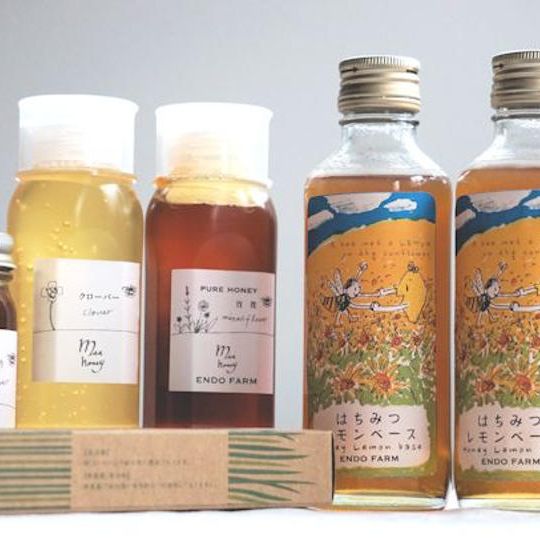 はちみつレモンベース5本とSDGs草ストローと百花はちみつ1本とクローバーはちみつ1本とひまわりはちみつ180g1本