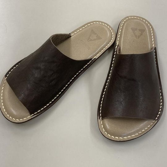 【早割15%OFF 先着順】Verbena 栃木レザースリッパ 502 ダークブラウン 24.5cm