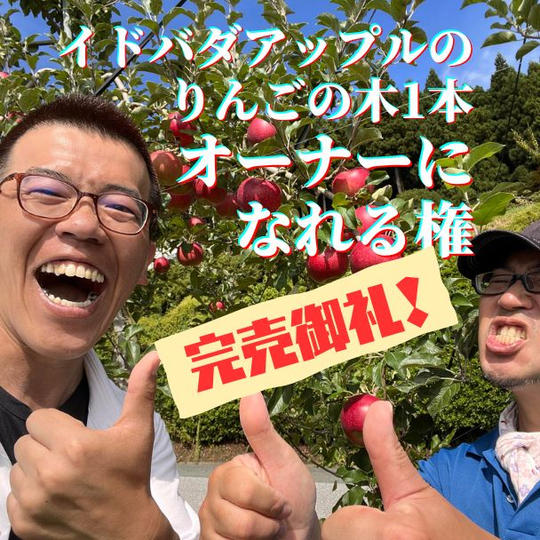 【1シーズン】イドバダアップルのりんごの木　オーナーになれる権【団体歓迎！】