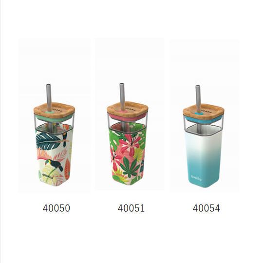 ガラス製タンブラー(ストロー付き)540ml 人気の3種