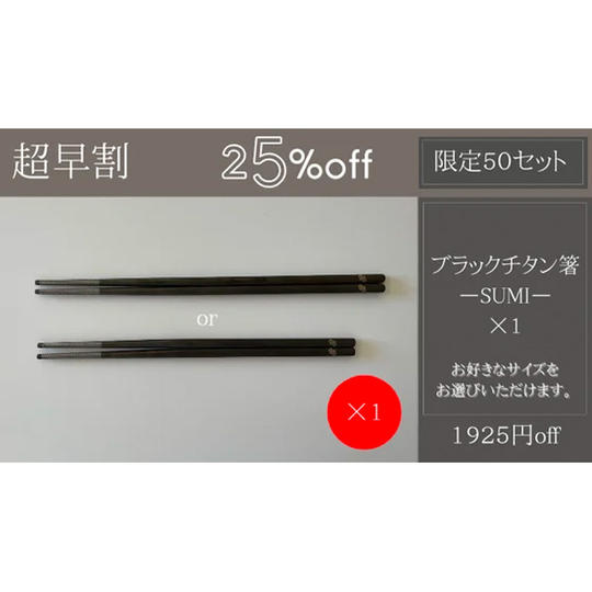 【超早割】25%off【1925円off】箸-SUMI- ×1