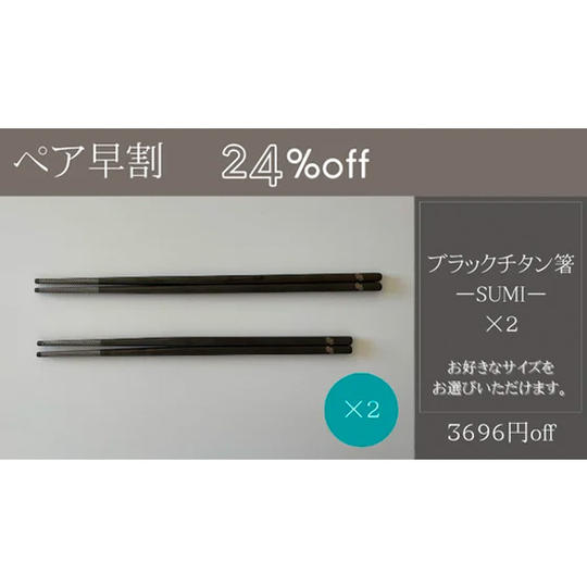 【ペア早割】24%off【3696円off】箸-SUMI- ×2