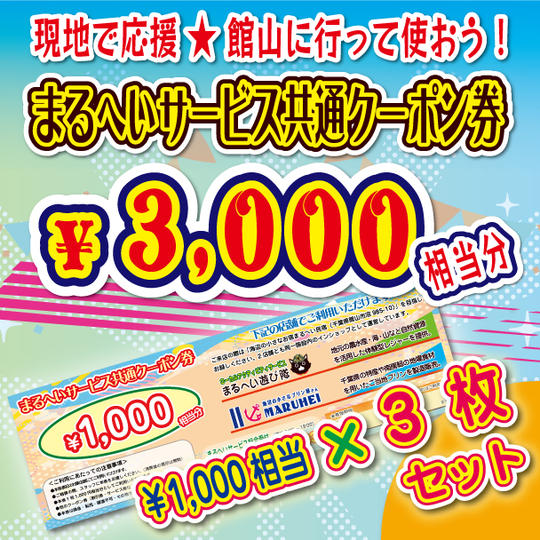 プリンにも釣り体験にも使える！まるへいサービス共通クーポン券3,000円分