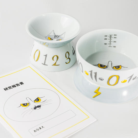 波佐見焼のフードボウル＆ウォーターボウル（グレー）20%OFFセット