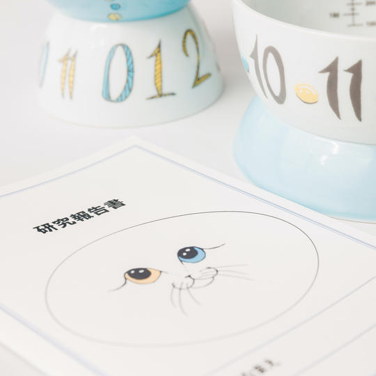 波佐見焼のフードボウル＆ウォーターボウル（ブルー）10%OFFセット